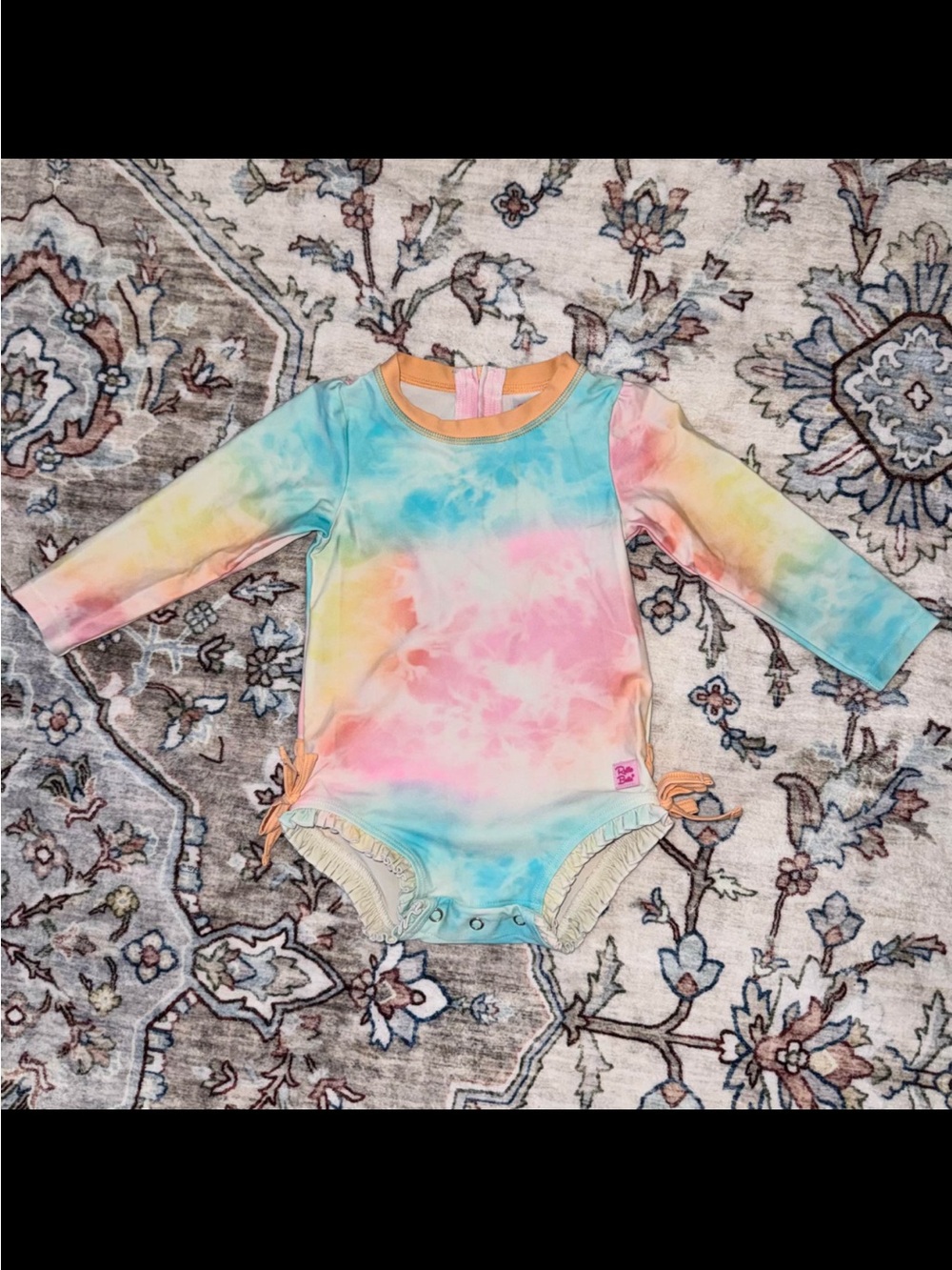 Ruffle Butts Pastel Tie-Dye Long Sleeve One-Piece - (18-24 mo)
